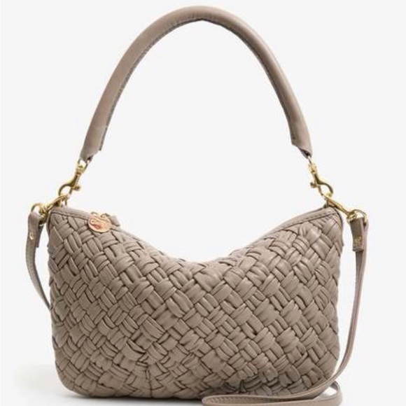Clare V rare petit moyen dove grey Taupe Woven Shoulder Bag - Picture 2 of 3